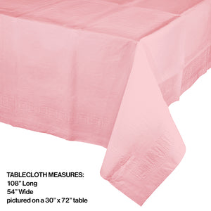 Classic Pink Tablecover 54"X 108" Polylined Tissue Party Decoration