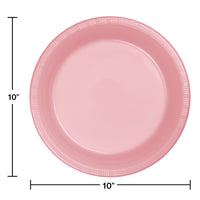 Classic Pink Plastic Banquet Plates, 20 ct