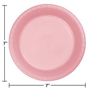 Classic Pink Plastic Dessert Plates, 20 ct Party Decoration