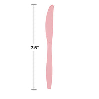 Classic Pink Plastic Knives, 24 ct Party Decoration