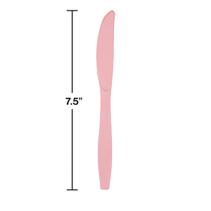 Classic Pink Plastic Knives, 24 ct Party Decoration