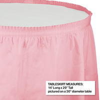 Classic Pink Plastic Tableskirt, 14' X 29