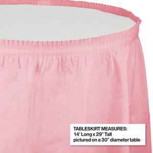 Classic Pink Plastic Tableskirt, 14' X 29" Party Decoration