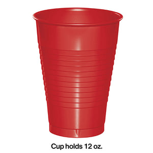 Classic Red 12 Oz Plastic Cups, 20 ct Party Decoration