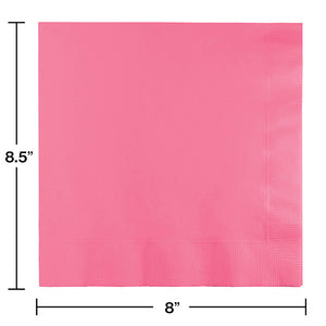 Candy Pink Dinner Napkins 3Ply 1/4Fld, 25 ct Party Decoration