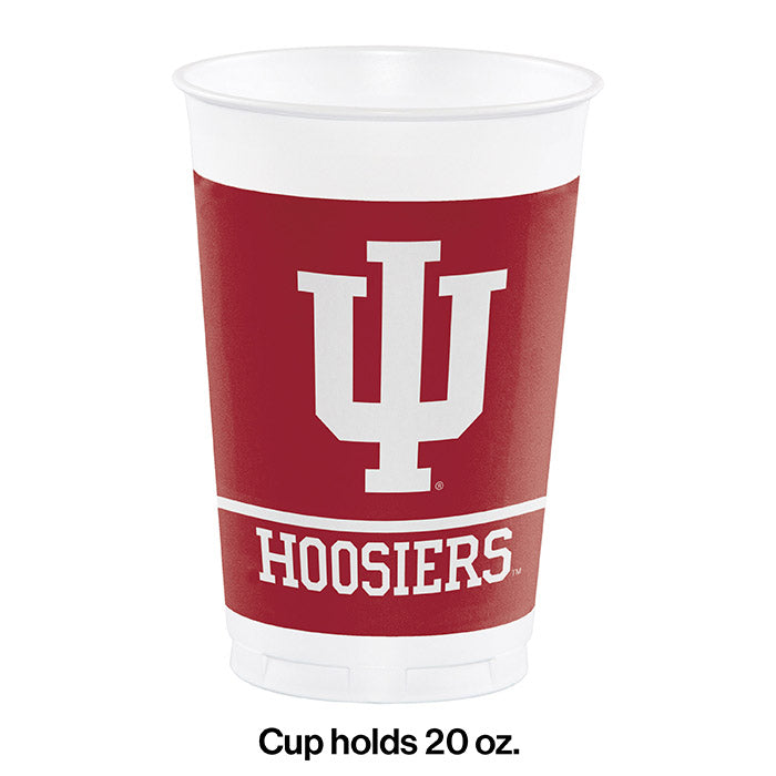 Indiana University 20 Oz Plastic Cups, 8 ct