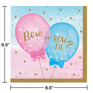 Gender Reveal Balloons Napkins, 16 ct Party Decoration