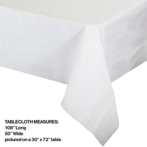Form & Function - White Paper Tablecover 50" X 108" Party Decoration
