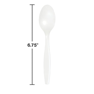 White Premium Plastic Spoons, 50 ct Party Decoration