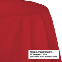 Classic Red Round Polylined TIssue Tablecover, 82