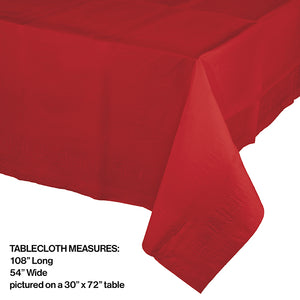 Classic Red Tablecover 54"X 108" Polylined Tissue Party Decoration