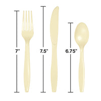 Ivory Assorted Plastic Cutlery, 24 ct Party Decoration
