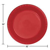 Classic Red Plastic Banquet Plates, 20 ct