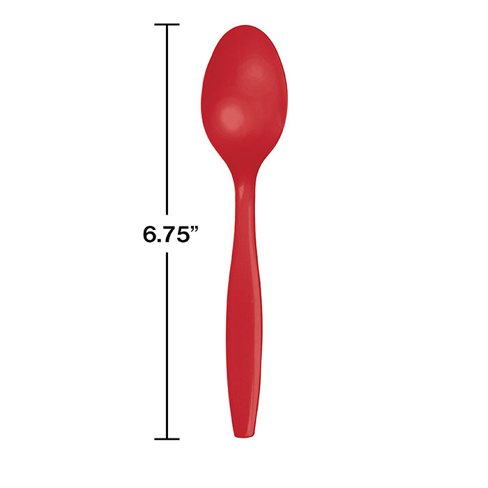 Classic Red Plastic Spoons, 24 ct Party Decoration