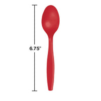 Classic Red Plastic Spoons, 24 ct Party Decoration