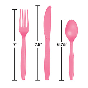 Candy Pink Assorted Plastic Cutlery, 24 ct Party Decoration