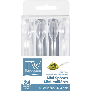 Clear Mini Appetizer Spoons, 24 ct Party Supplies