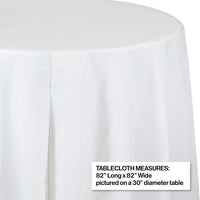 White Round Plastic Tablecover, 82