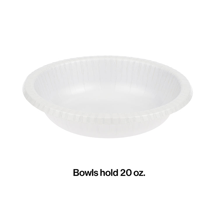 White Paper Bowls 20 Oz., 20 ct