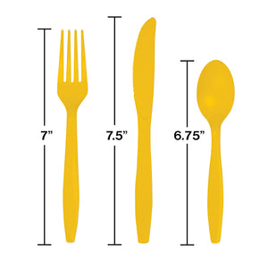 School Bus Yellow Assorted Cutlery, 18 ct Party Decoration