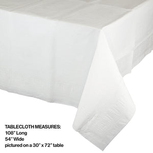 White Tablecover 54"X 108" Polylined Tissue Party Decoration
