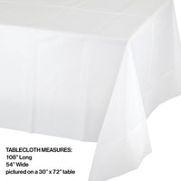 White Tablecover Plastic 54