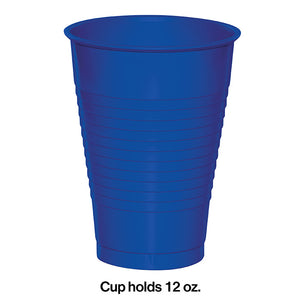 Cobalt Blue 12 Oz Plastic Cups, 20 ct Party Decoration