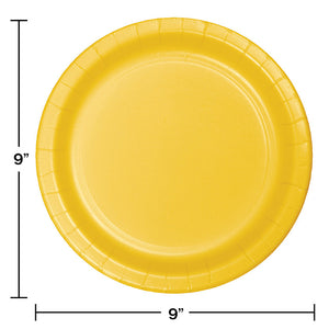 School Bus Yellow Paper Plates, 8 ct Party Decoration