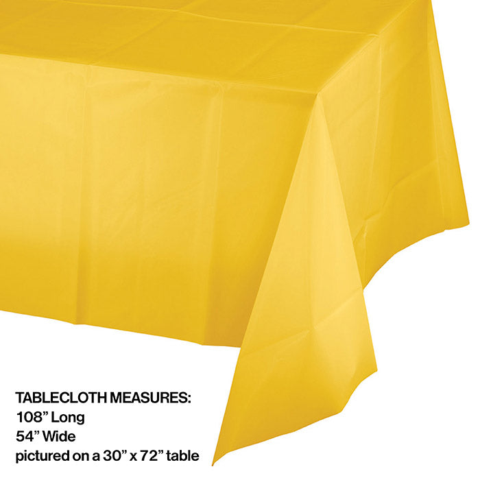 School Bus Yellow Plastic Tablecover 54" X 108" Party Decoration