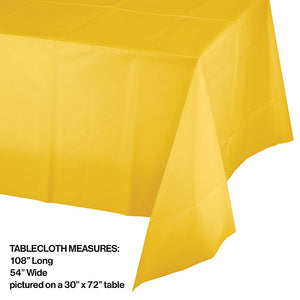 School Bus Yellow Plastic Tablecover 54" X 108" Party Decoration