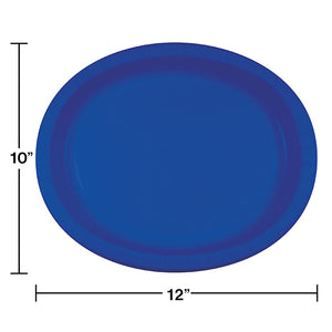 Cobalt Oval Platter 10" X 12", 8 ct Party Decoration