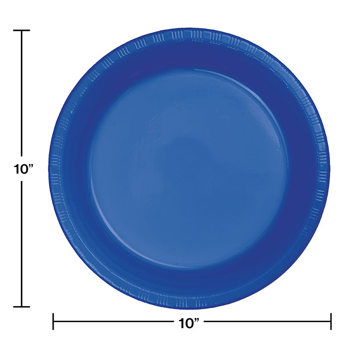 Cobalt Blue Plastic Banquet Plates (20/Pkg)