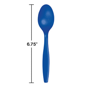 Cobalt Blue Plastic Spoons, 24 ct Party Decoration