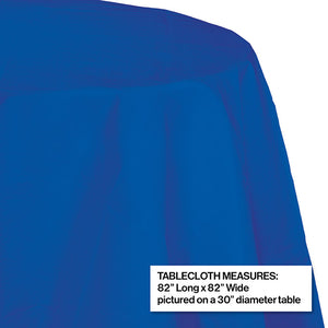 Cobalt Round Polylined TIssue Tablecover, 82" Party Decoration