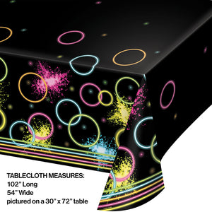 Glow Party Plastic Tablecover All Over Print, 54" X 102" Party Decoration