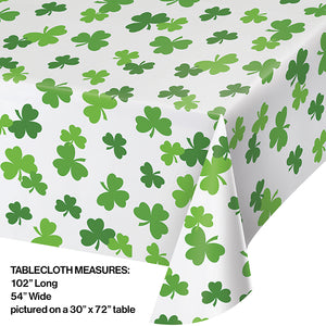 Shamrock Plastic Table Cover Party Decoration