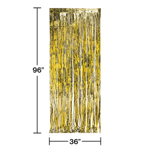 Foil Door Curtain Gold, 8'X3' Party Decoration