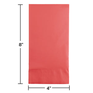 Coral Guest Towel, 3 Ply, 16 ct Party Decoration