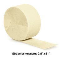 Ivory Crepe Streamers 81' Party Decoration