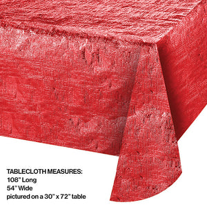 Metallic Red Table Cover, 54" X 108" Party Decoration