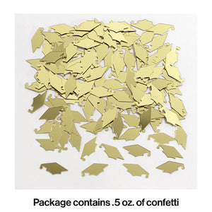 Gold Mortarboards Graduation Confetti, 0.5 oz Party Decoration