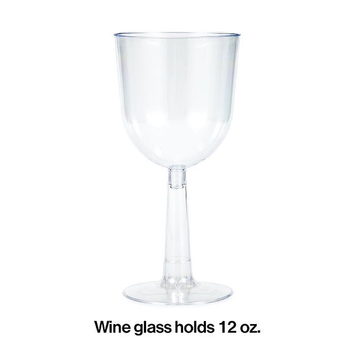 Clear Plastic Wine Glasses 12 Oz, 4 ct Party Decoration