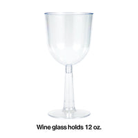 Clear Plastic Wine Glasses 12 Oz, 4 ct Party Decoration