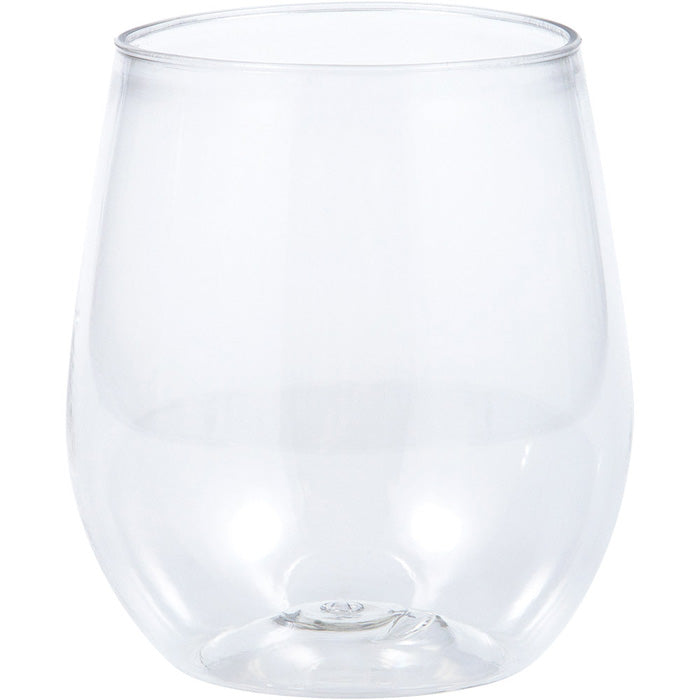 Plastic Glasses - Clear Stemless Wine Glasses