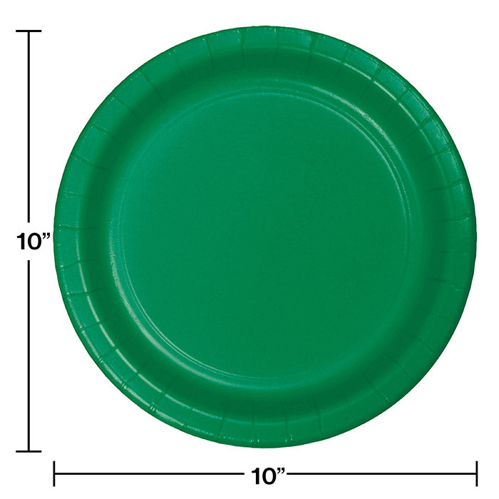 Emerald Green Banquet Plates, 24 ct