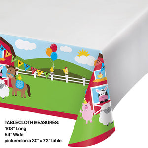 Farmhouse Fun Tablecover Plastic 54" X 108" Party Decoration