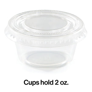 2Oz Portion Cups, Clear With Lid, 24 ct Party Decoration