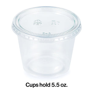 Clear 16Ct 5.5 Oz Portion Cups, Clear With Lid, 16 ct Party Decoration