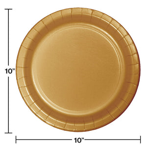 Glittering Gold Banquet Plates, 24 ct Party Decoration