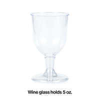 Clear Plastic Wine Glasses 5 Oz, 6 ct Party Decoration